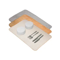 Kuber Industries Grey Beige & Off White 3 Pieces Self-Designed Rectangular Dish Dry Mats-picture-40