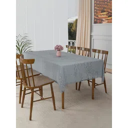 Kuber Industries Grey Floral Printed Cotton 6-Seater Table Cover-picture-32