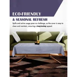 Kuber Industries Grey Set of 2 Floral Cotton 8-Seater Table Cover image 2