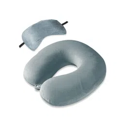 Kuber Industries Grey Set of 2 Memory Foam Filled Polyester Travel Pillow-picture-22