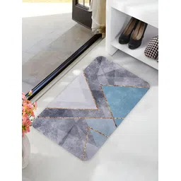 Kuber Industries Grey Turquoise Blue Geometric Printed Anti-Skid Door Mat-picture-30