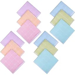 Kuber Industries Handkerchief | Cotton Handkerchief for Women | Women’s Vintage Hanky | Ladies Rumal Hankies | Light Check | 12 Piece Set | Multi-picture-27