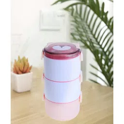 Kuber Industries Insulated Lunch Box With 3 Compartments|100% BPA Free, Leakproof & Spill Proof|3000 ML|Pink-picture-15