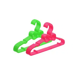 Kuber Industries Kids Green & Pink 10 Pieces Non-Slip Cloth Hangers-picture-30