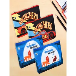Kuber Industries Kids Pack of 4 Disney Printed Square Pencil Pouch-picture-43