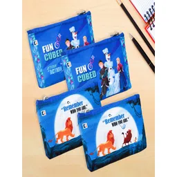 Kuber Industries Kids Pack Of 4 Disney Square Pencil Pouch-picture-32
