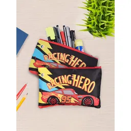 Kuber Industries Kids Set of 2 Racing Hero Square Printed Lightweight Pen & Pencil Pouchs-picture-11