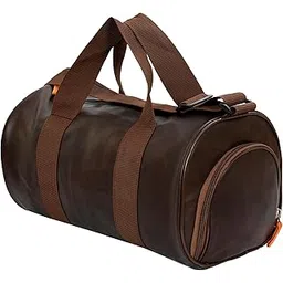 kuber industries Leather Sports Fitness Gym Bag for Man | Shoe Compartment Gym Bag with Adjustable Strap | Brown-picture-10