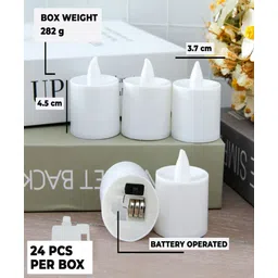 Kuber Industries LED Tea Light Candles for Home Decor|Battey Operated |Flameless ( Candle with Blue) Pack of 24 image 3