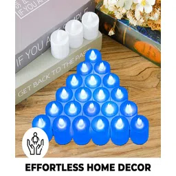 Kuber Industries LED Tea Light Candles for Home Decor|Battey Operated |Flameless ( Candle with Blue) Pack of 24 image 4