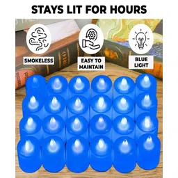 Kuber Industries LED Tea Light Candles for Home Decor|Battey Operated |Flameless ( Candle with Blue) Pack of 24 image 5