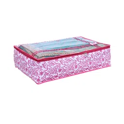 Kuber Industries Lehenga Cover  Non-Woven Gown Cover  Leaf Bow Pattern Garment Cover  Salwar Suit Cover with Top Transparent  Large  Pink-picture-11