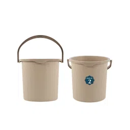 Kuber Industries Magnite Cream-Coloured 2 Pieces Striped Bucket 25L-picture-25