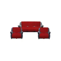Kuber Industries Maroon 6 Pieces Cotton 5 Seater Sofa Covers-picture-16