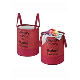 Kuber Industries Maroon & Black 2 Pieces Printed Foldable Laundry Bags 45L Each-picture-23
