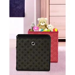 Kuber Industries Maroon & Black 2 Pieces Printed Foldable Multi-Utility Organisers-picture-36