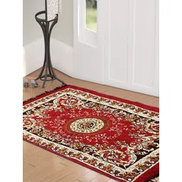 Kuber Industries Maroon & Brown Printed Super Soft Velvet Traditional Anti-Skid Carpet-picture-31