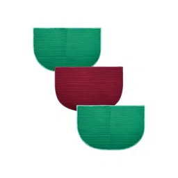 Kuber Industries Maroon & Green 3 Pieces Anti-Skid D-Shaped Doormats-picture-40