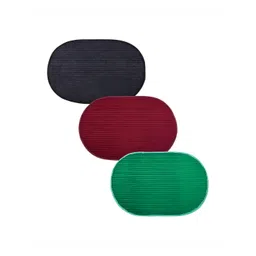 Kuber Industries Maroon & Green 3 Pieces Anti-Skid Oval Shaped Doormats-picture-41