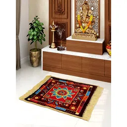 Kuber Industries Maroon & Red 3 Pieces Velvet Prayer Mat-picture-24