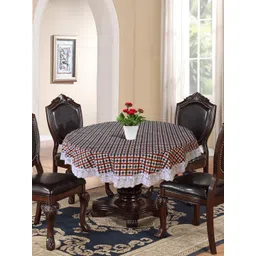 Kuber Industries Maroon & White Checked 4-Seater Table Cover-picture-38