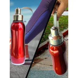 Kuber Industries Maroon Set of 2 Solid Water Bottle With Strainer-picture-23