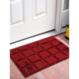Kuber Industries Maroon Velvet Anti-Skid Doormat-picture-36