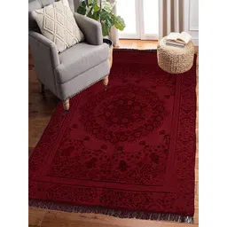 Kuber Industries Maroon Water Absorption Embossed Non Slip Velvet Rectangular Carpet-picture-39