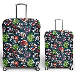 kuber industries Marvel Avengers Luggage Cover|Polyester Travel Suitcase Cover|Washable|Stretchable Suitcase Cover|18-22 Inch-Small|26-30 Inch-Large|Pack of 2 (Blue)-picture-10