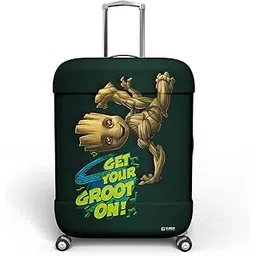 kuber industries Marvel I Am Groot Luggage Cover | Polyester Travel Suitcase Cover | Washable | Stretchable Suitcase Protector | 26-30 Inch | Large | Green-picture-16