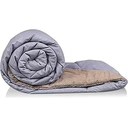 Kuber Industries Microfibre Printed Reversible Comforter, Double (Slate and Light Brown, 200 GSM), CTKTC013976-image-5