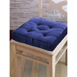 Kuber Industries Navy Blue 2 Pieces Cotton Sitting Cushion Chair Pads-picture-12