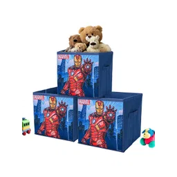 Kuber Industries Navy Blue & Red 3 Pieces Marvel Ironman Printed Multi-Utility Organisers-picture-21