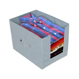 Kuber Industries Non Woven Shirt StackerShirt Organizer Wardrobe Organizer Grey-KUBMART2868-picture-11