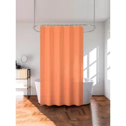 Kuber Industries Orange Striped Waterproof Shower Curtains With Rings-picture-27