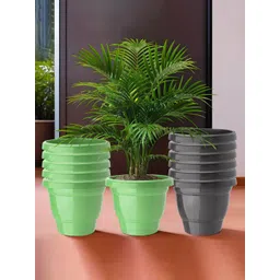 Kuber Industries Pack Of 12 Green & Black Planters-picture-30