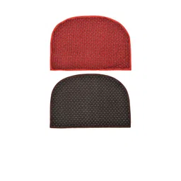 Kuber Industries Pack of 2 Brown & Red D Shape Anti-Slip Durable Rubber Door Mat-picture-27