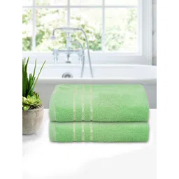 Kuber Industries Pack of 2 Green Solid Soft Cotton Bath Towel For Kids-picture-38