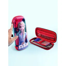 Kuber Industries Pack Of 2 Pink & Red Printed Waterproof 3D Pencil Boxes For Kids-picture-35