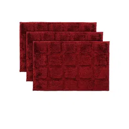 Kuber Industries Pack Of 3 Maroon Textured Velvet Anti-Skid Doormat-picture-13