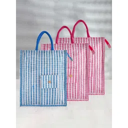 Kuber Industries Pack of 3 Striped Handheld Bag-picture-22