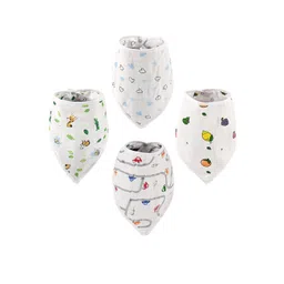 Kuber Industries Pack Of 4 Printed Soft Cotton Napkins & Bibs For New Born Baby-picture-34