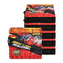 Kuber Industries Pack of 6 Comfy Back Rest for Chair | Soft Sitting Cushion Pillow for Back & Hip Support | Gaddi for Car Seat | Disney Car - Red-picture-19