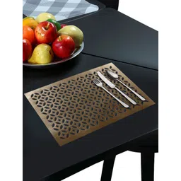 Kuber Industries Pack of 6 Gold-Toned PVC Rectangle Dining Table Mats-picture-12