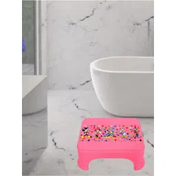 Kuber Industries Pink 2 Pieces Disney Mickey & Minnie Printed Classic Glossy Step Stool-picture-28