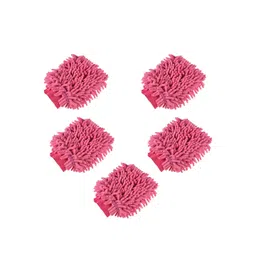 Kuber Industries Pink 5 Pieces Microfiber Cleaning Gloves-picture-15
