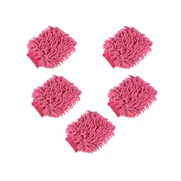 Kuber Industries Pink 5 Pieces Microfiber Hand Duster 50 GSM Gloves-picture-30