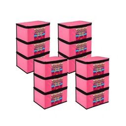 Kuber Industries Pink & Black 12 Pieces Storage Bag Organiser-picture-23