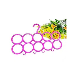 Kuber Industries Pink & Black 4 Pieces 10 Circle Bar Hangers-picture-18