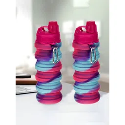 Kuber Industries Pink & Blue 2 Pieces Printed Water Bottle 500 ml-picture-35